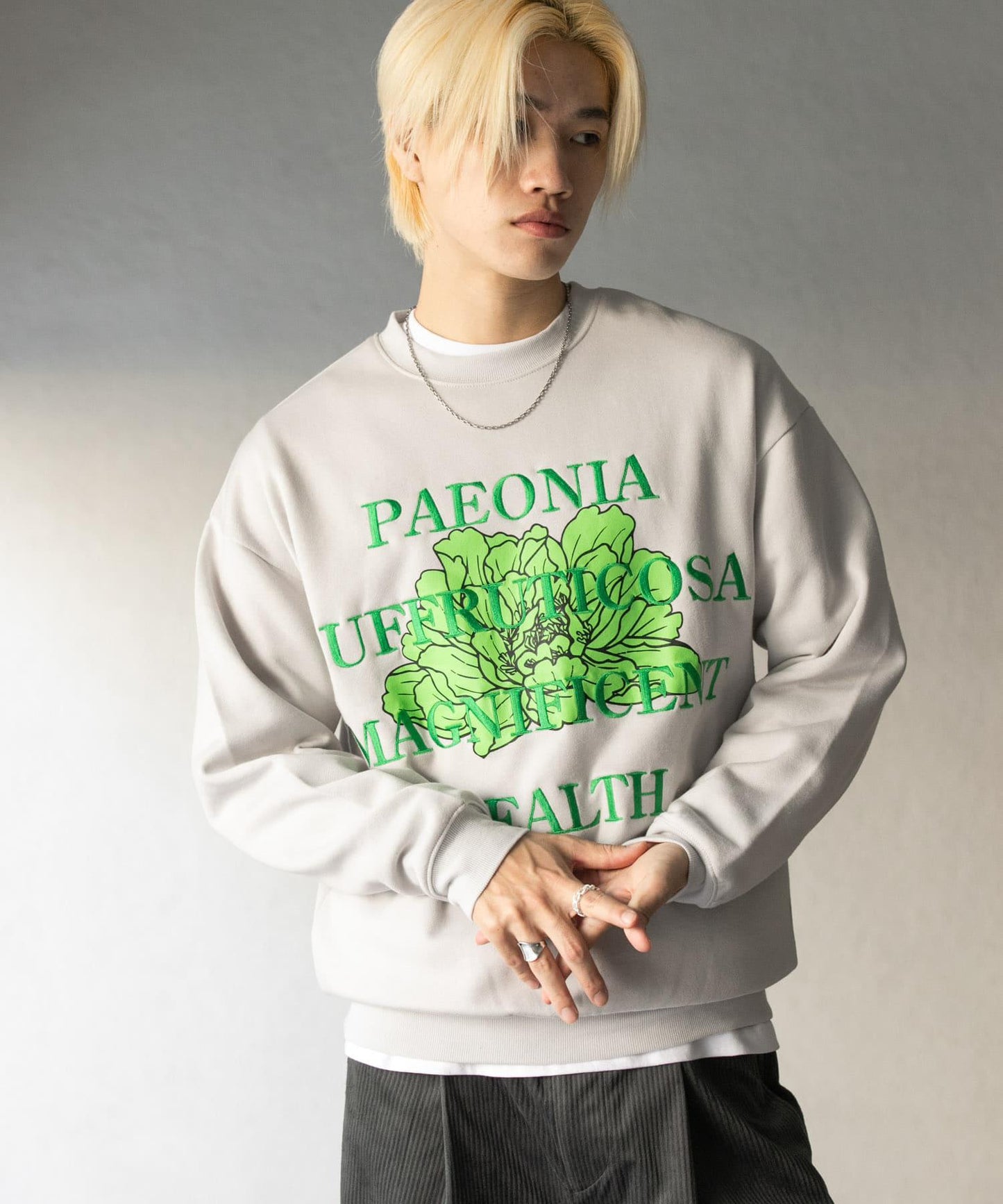 植物圖案圓領衛衣