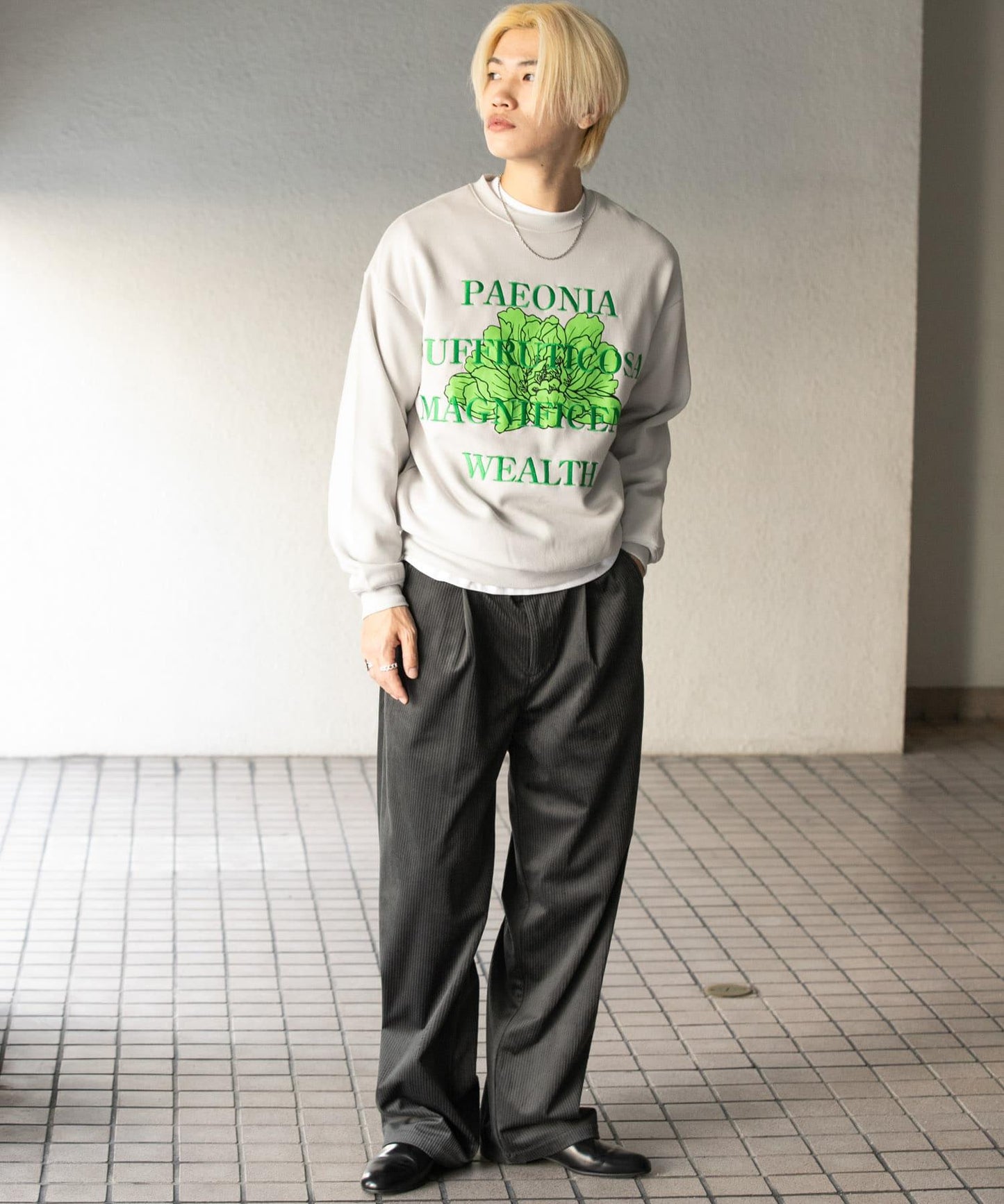 植物圖案圓領衛衣