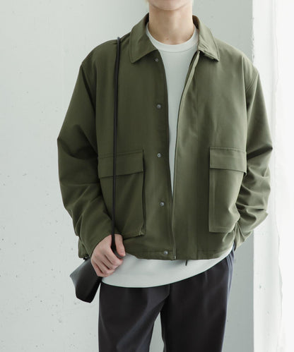 可搭配套裝雙口袋抽繩短夾克