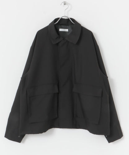 可搭配套裝雙口袋抽繩短夾克