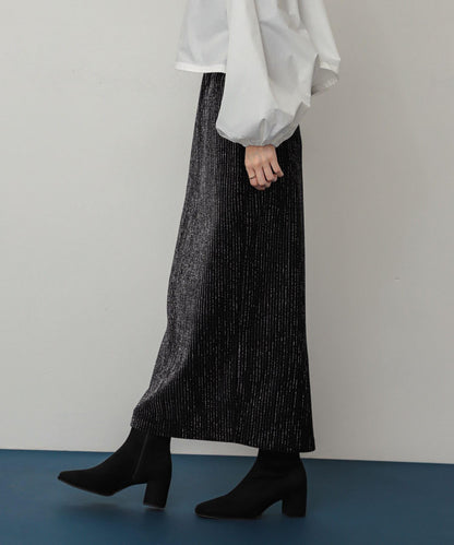 亮片燈芯絨修身半身裙