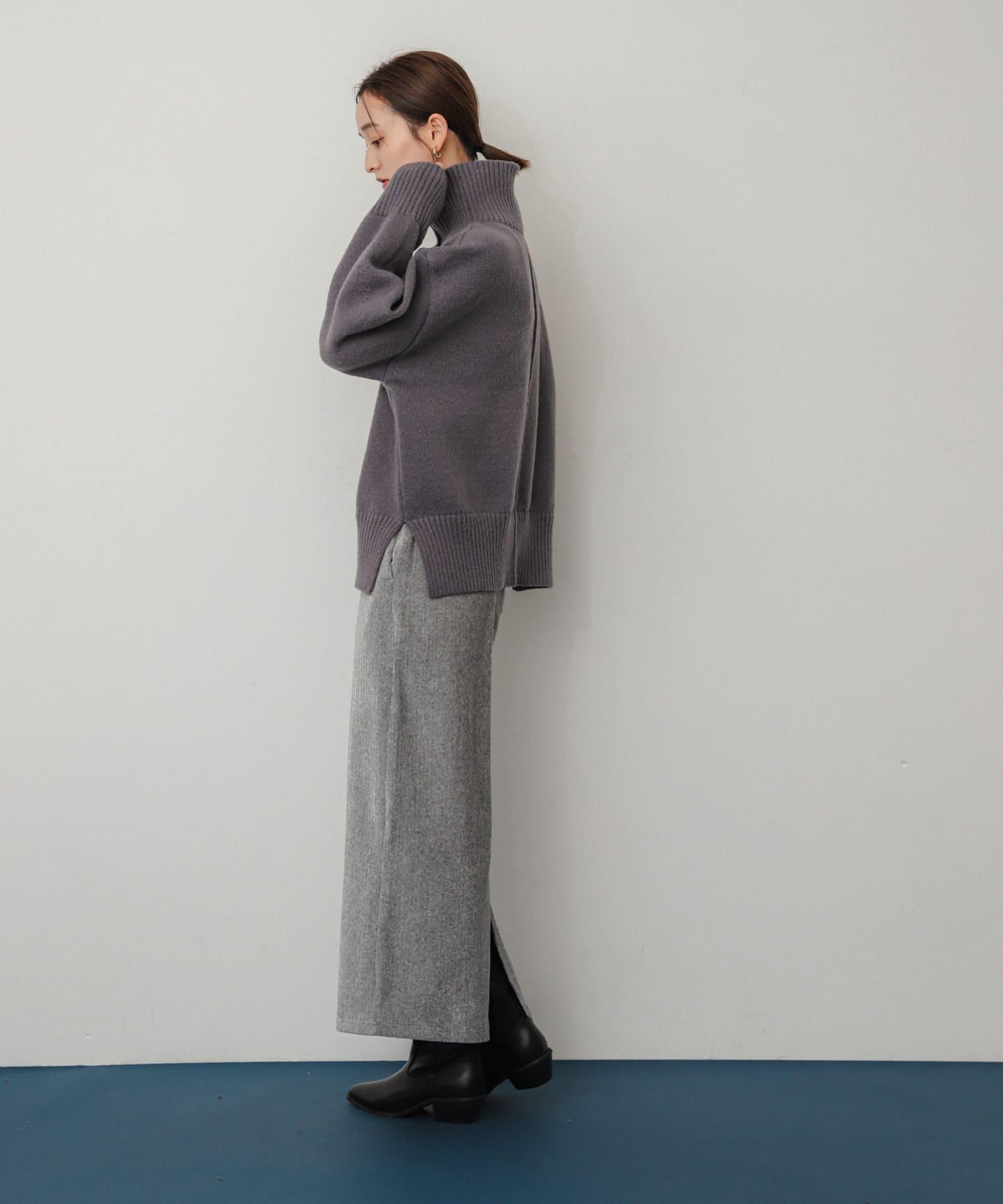 亮片燈芯絨修身半身裙