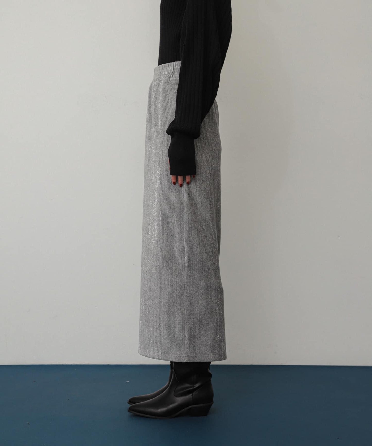 亮片燈芯絨修身半身裙