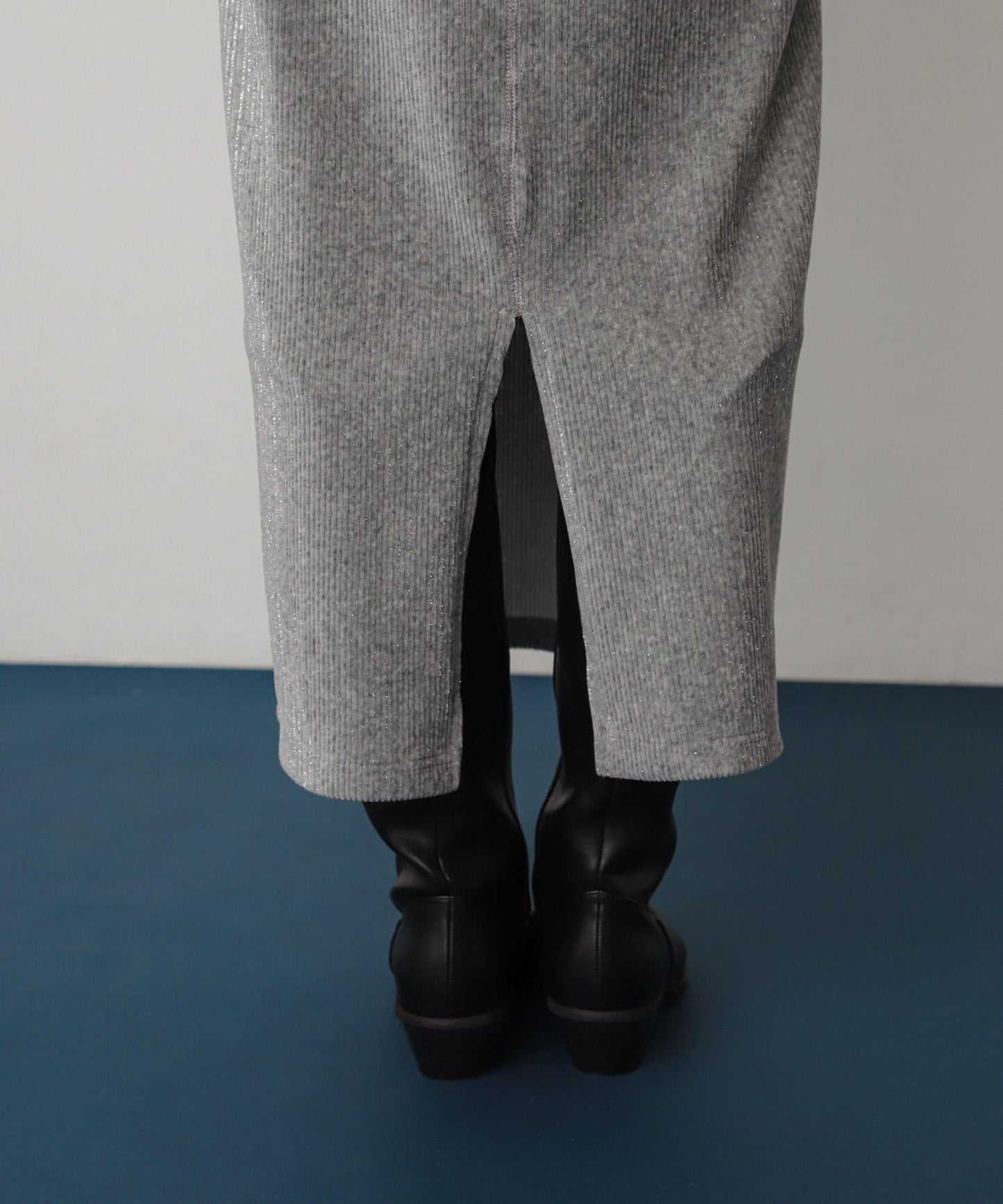 亮片燈芯絨修身半身裙