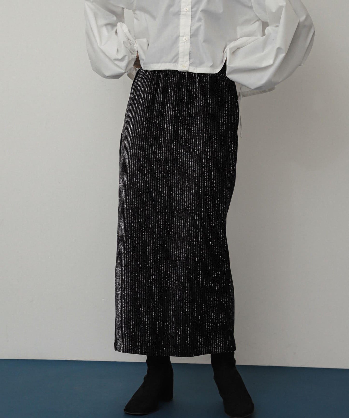 亮片燈芯絨修身半身裙