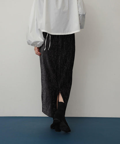 亮片燈芯絨修身半身裙