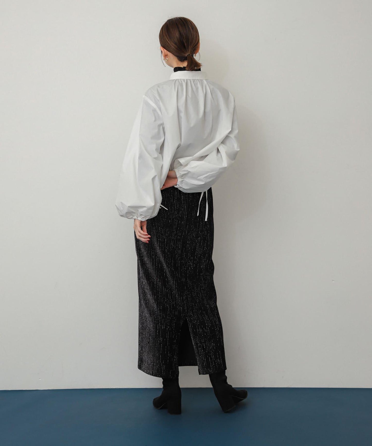 亮片燈芯絨修身半身裙