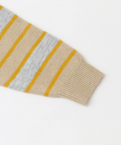 羊毛混紡條紋圓領針織衫