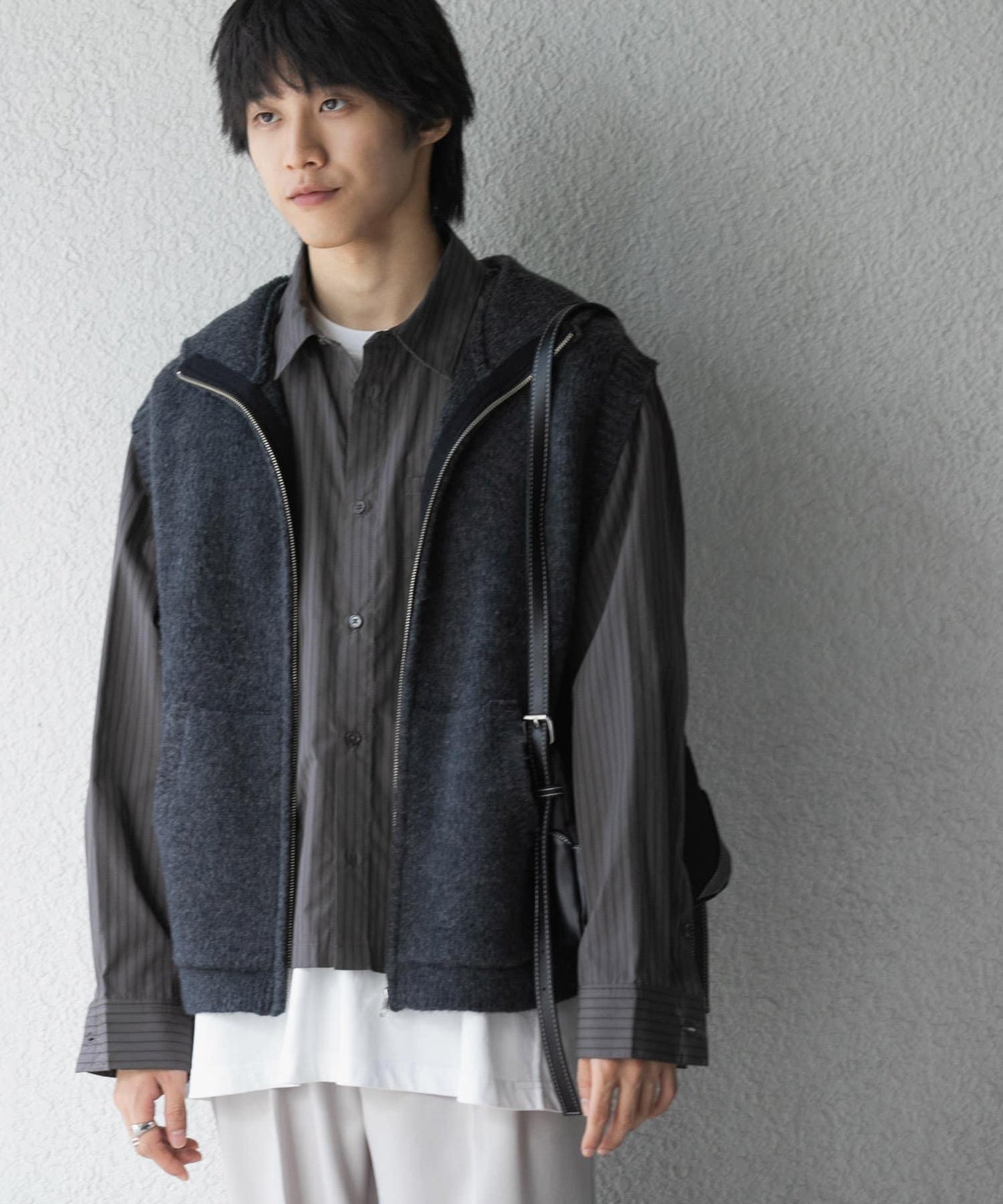 可水洗毛絨連帽背心