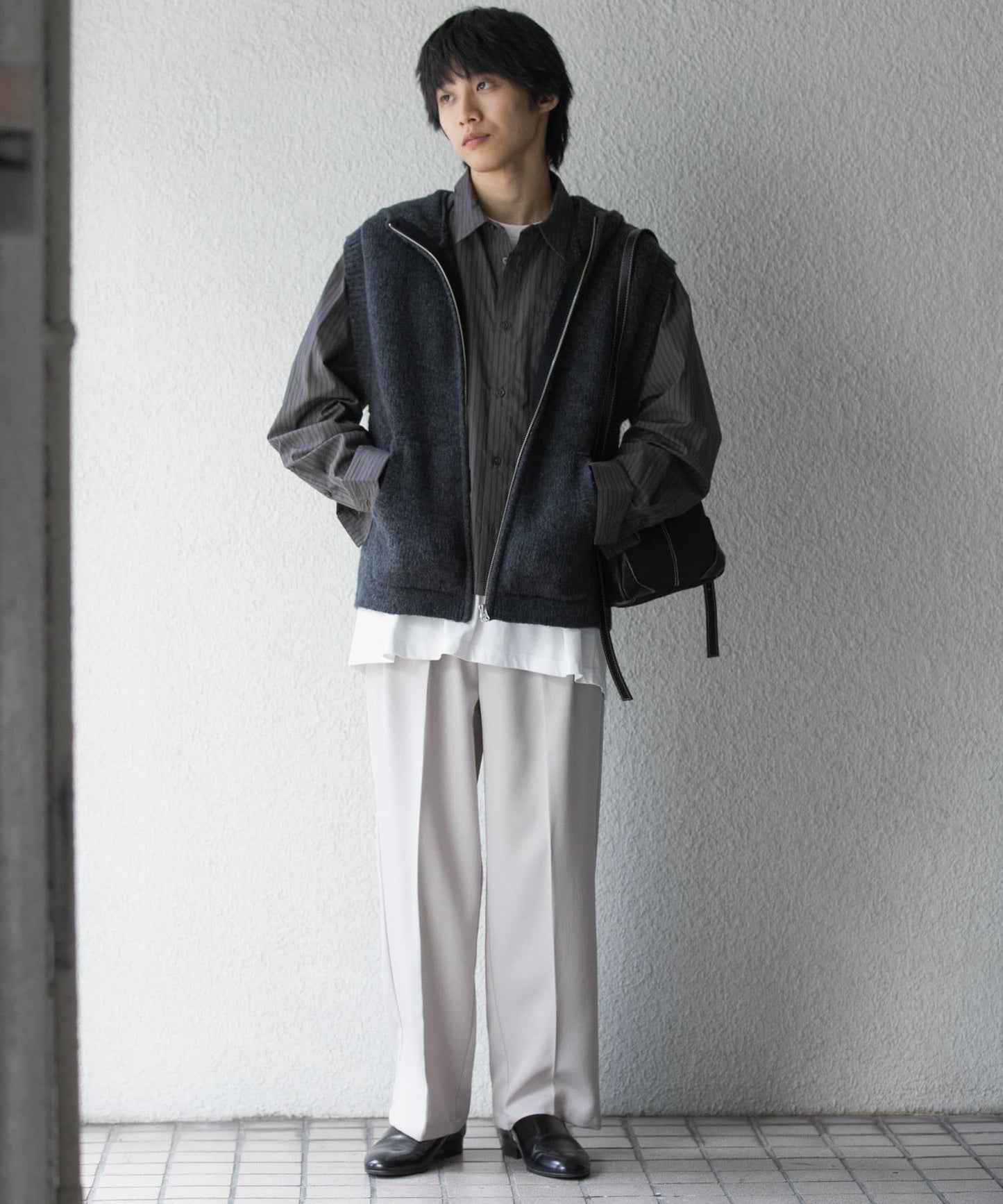 可水洗毛絨連帽背心