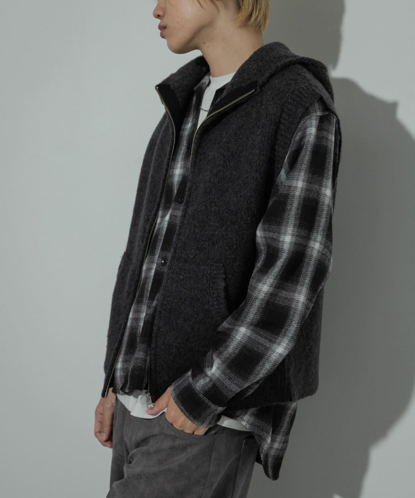 可水洗毛絨連帽背心