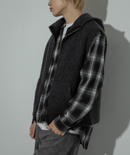 可水洗毛絨連帽背心