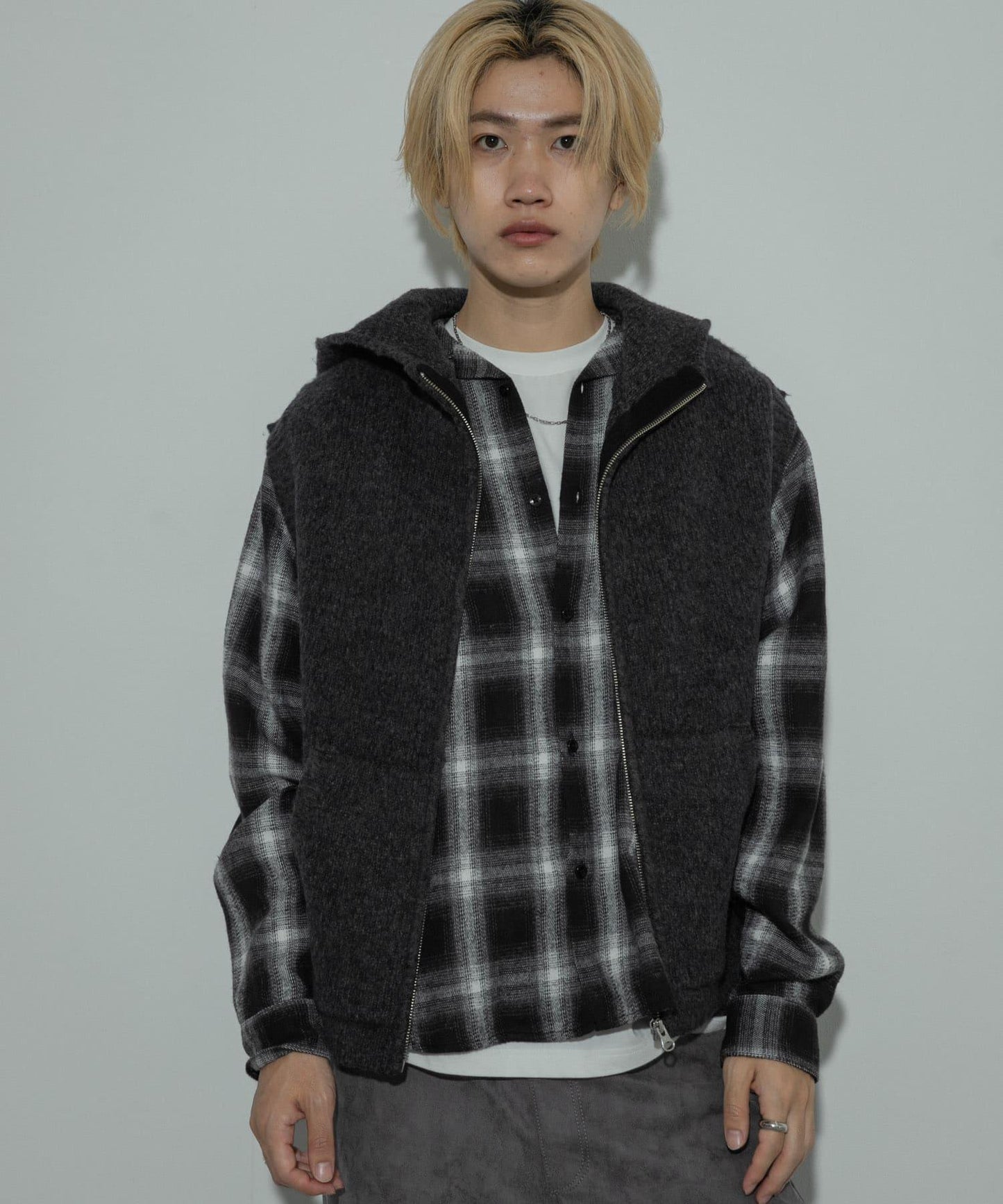 可水洗毛絨連帽背心