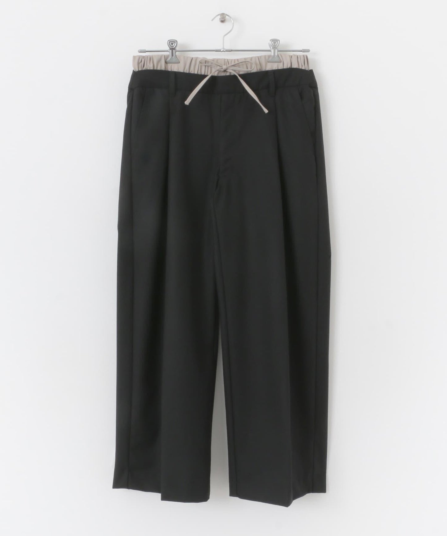 羊毛感假兩件西裝褲