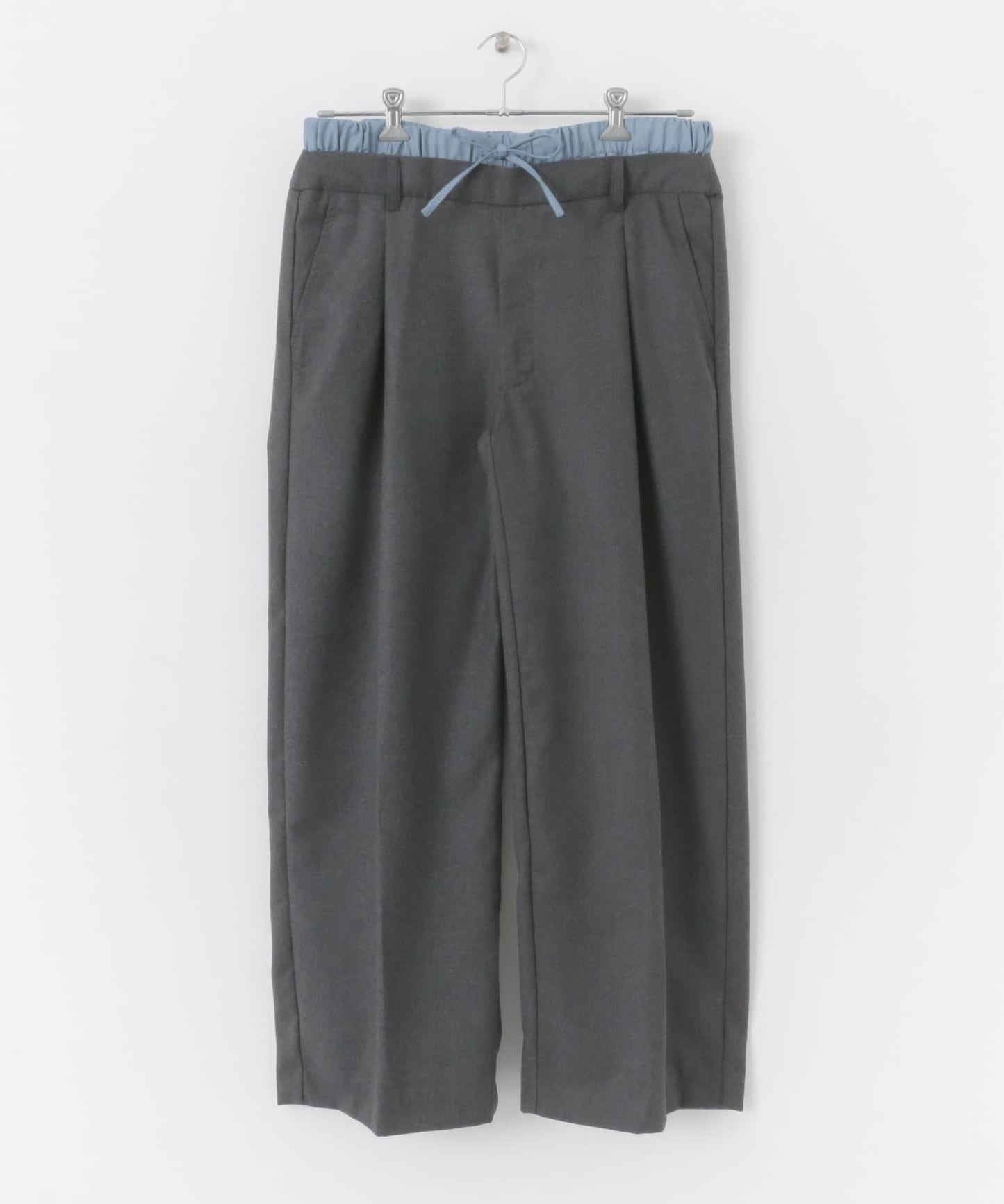 羊毛感假兩件西裝褲