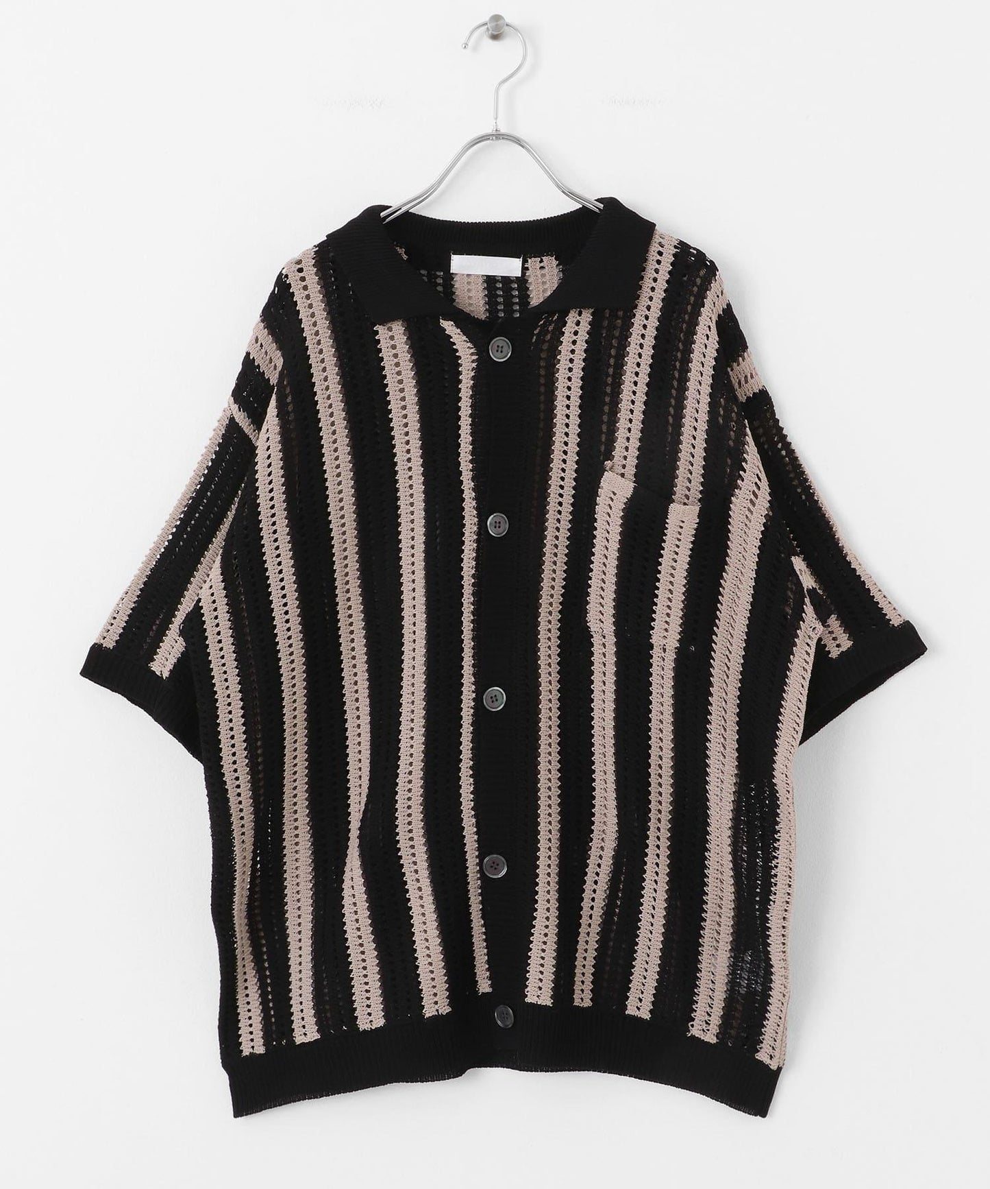 條紋短袖針織衫