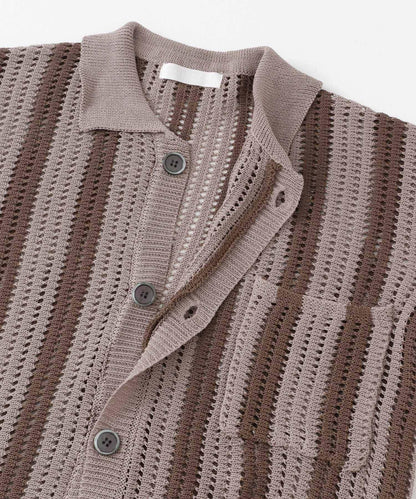 條紋短袖針織衫