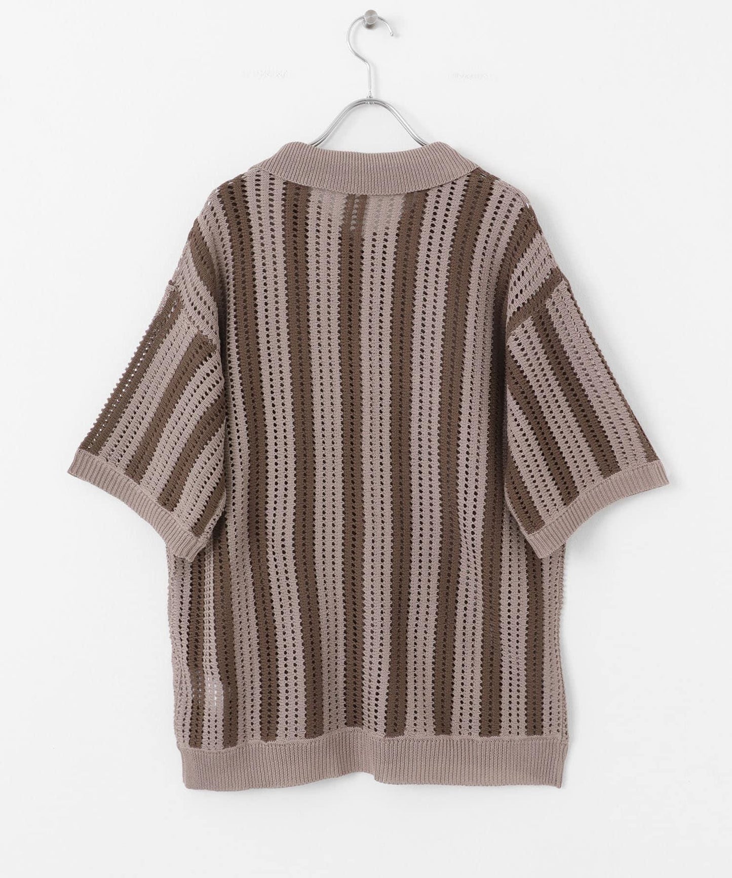 條紋短袖針織衫