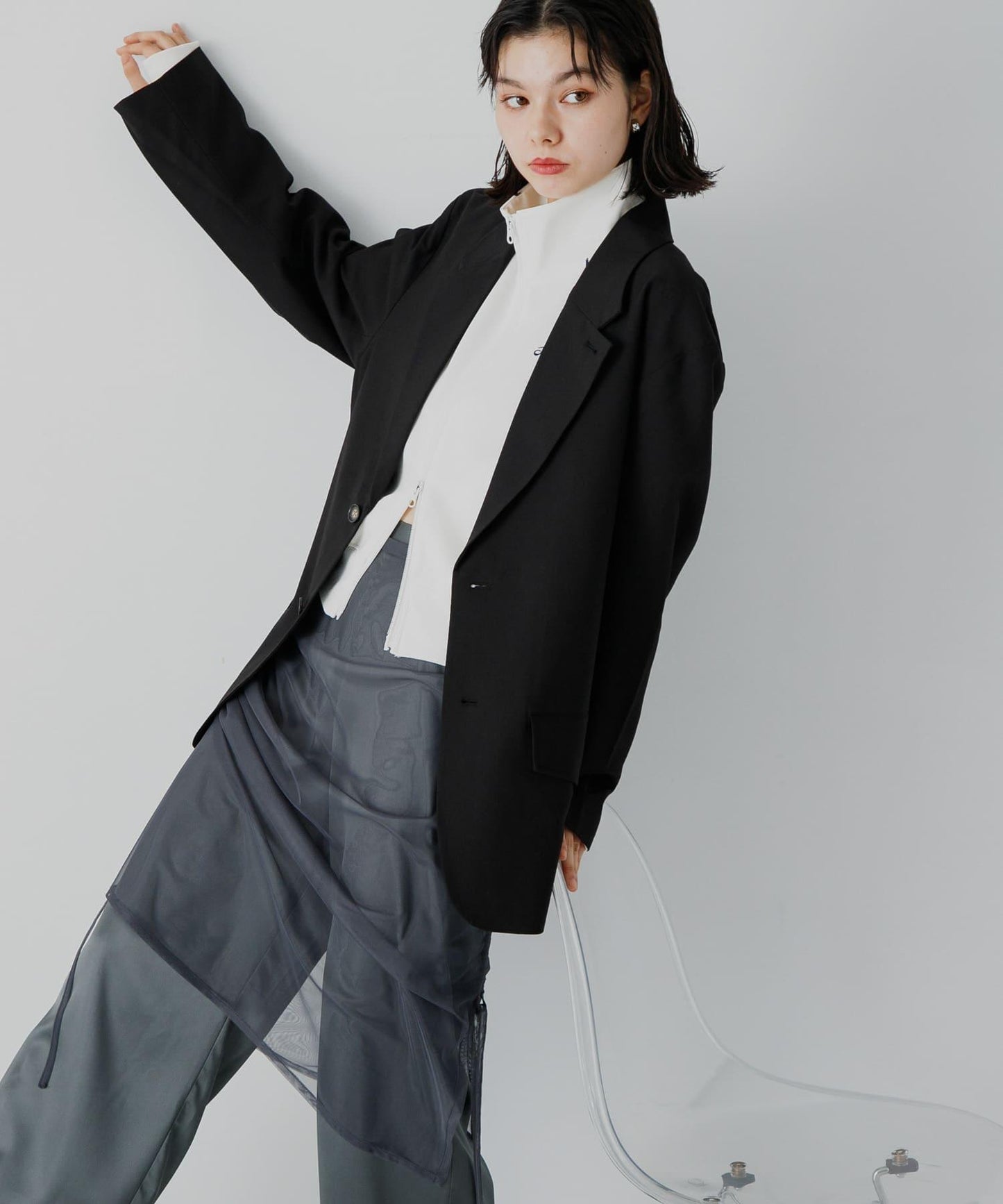 可搭配套裝單品 單排扣寬鬆西裝外套