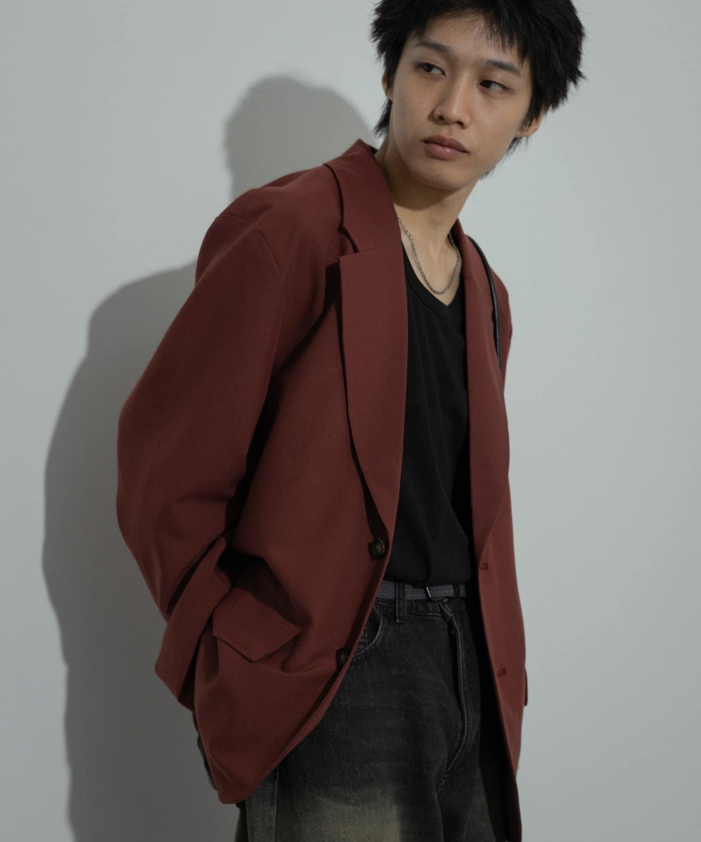 可搭配套裝單品 單排扣寬鬆西裝外套