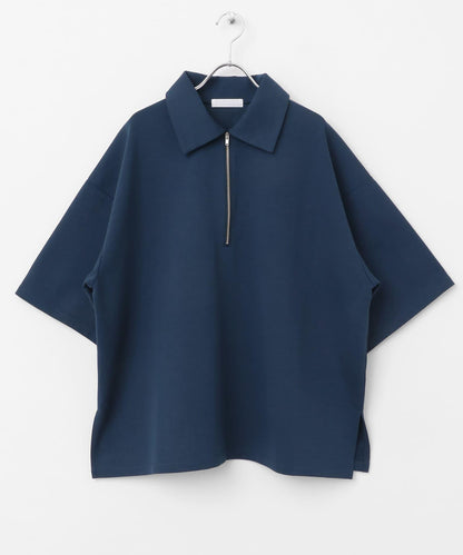 中性款高彈力半拉鍊短袖T恤