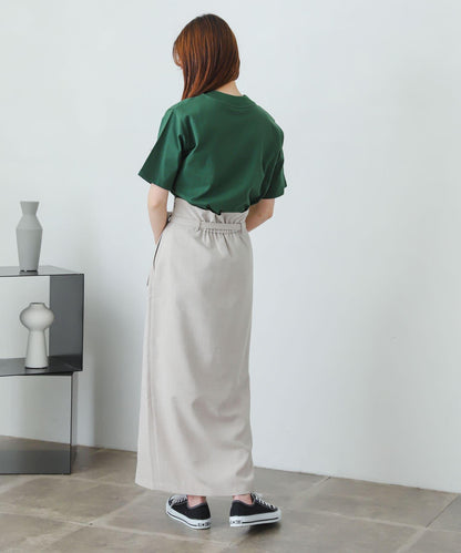 含XS及TALL尺碼 亞麻感高腰裹身半身裙