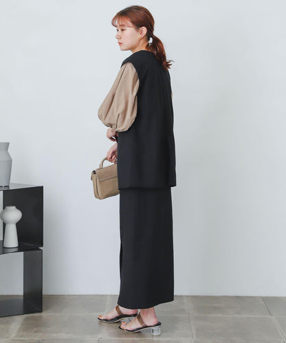 含XS及TALL尺碼 亞麻感高腰裹身半身裙