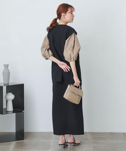 含XS及TALL尺碼 亞麻感高腰裹身半身裙