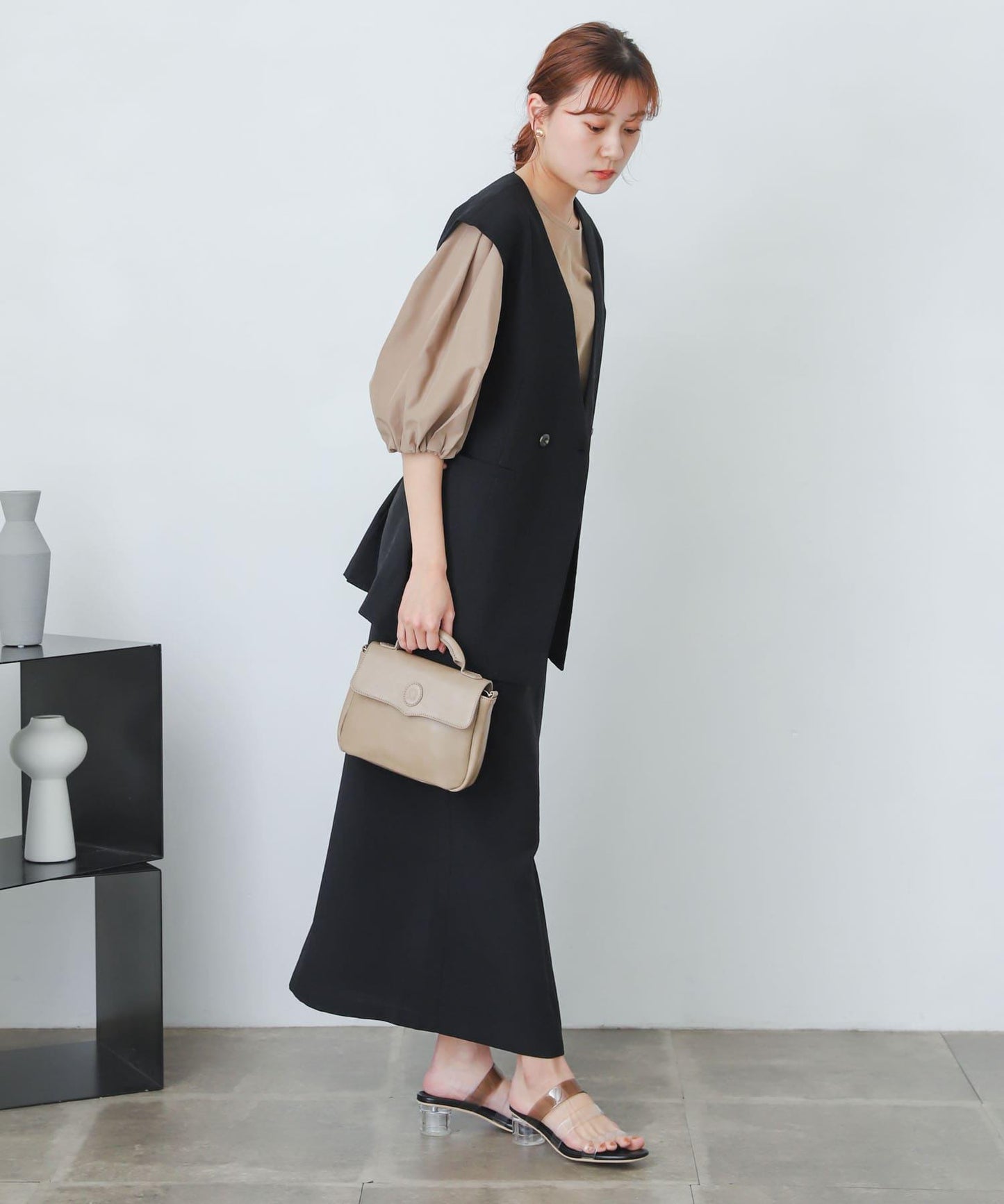 含XS及TALL尺碼 亞麻感高腰裹身半身裙