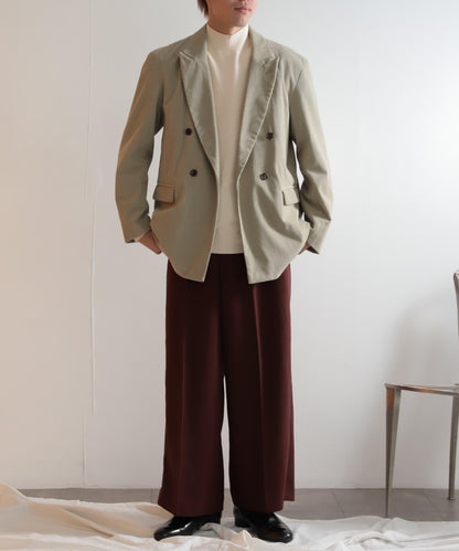 「套裝可搭配」燈芯絨雙排扣寬鬆西裝外套