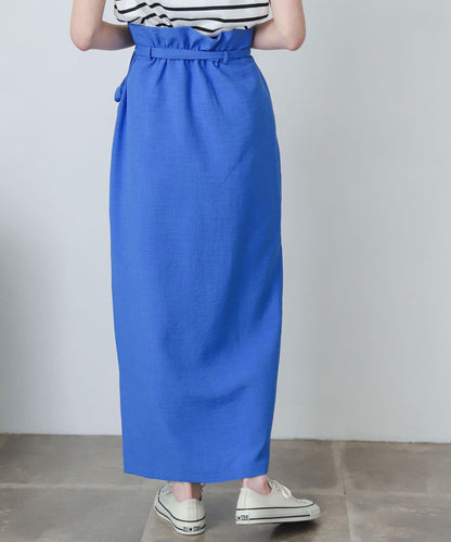 含XS及TALL尺碼 亞麻感高腰裹身半身裙