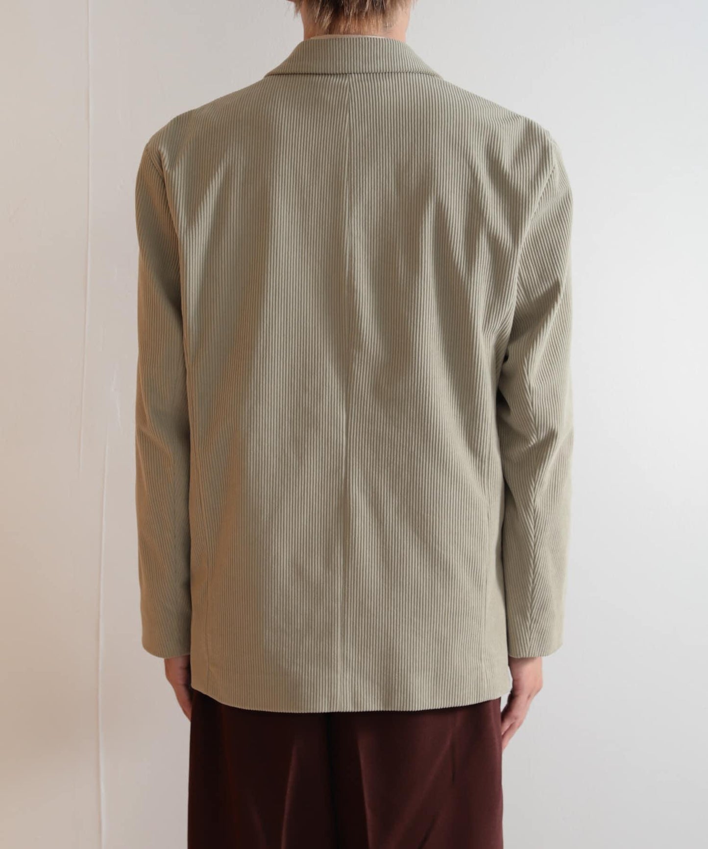 「套裝可搭配」燈芯絨雙排扣寬鬆西裝外套