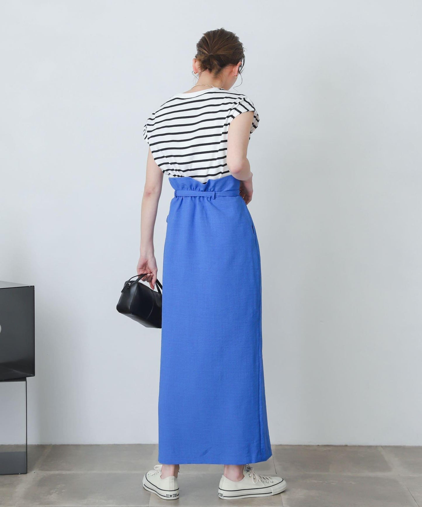 含XS及TALL尺碼 亞麻感高腰裹身半身裙