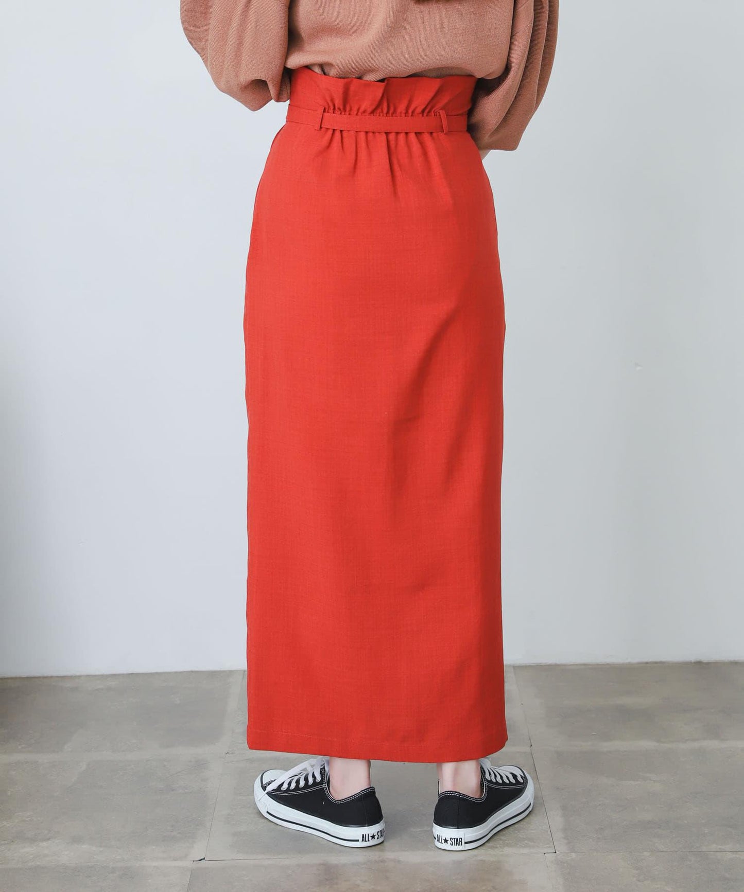 含XS及TALL尺碼 亞麻感高腰裹身半身裙