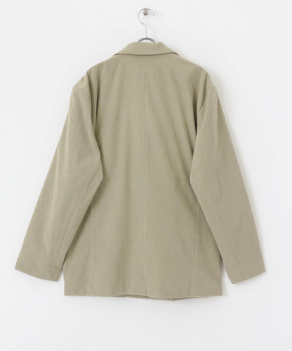 「套裝可搭配」燈芯絨雙排扣寬鬆西裝外套