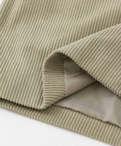 「套裝可搭配」燈芯絨雙排扣寬鬆西裝外套