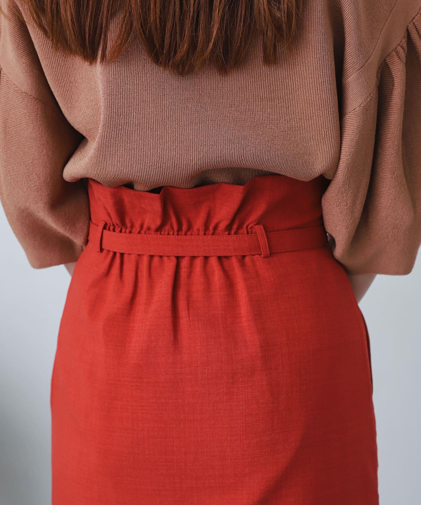 含XS及TALL尺碼 亞麻感高腰裹身半身裙