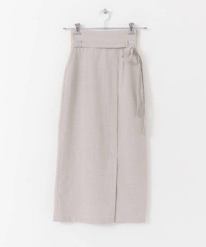 含XS及TALL尺碼 亞麻感高腰裹身半身裙