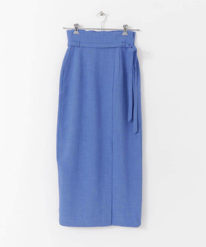 含XS及TALL尺碼 亞麻感高腰裹身半身裙