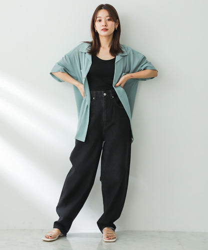 透視香檳色開領襯衫