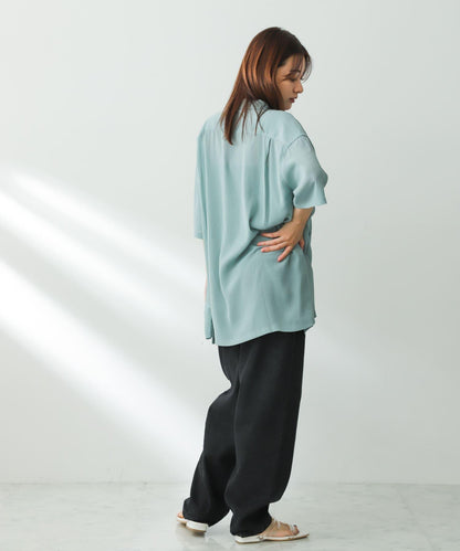 透視香檳色開領襯衫