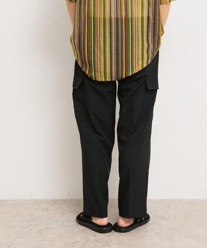 科技感中縫壓褶工裝休閒褲