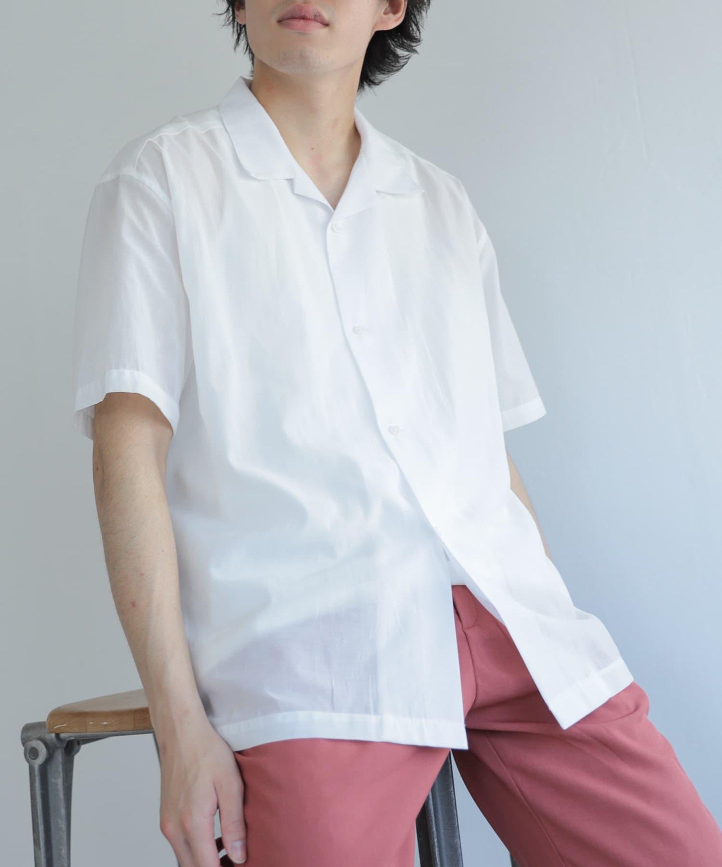 透視香檳色開領襯衫