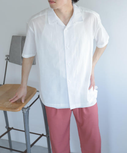 透視香檳色開領襯衫