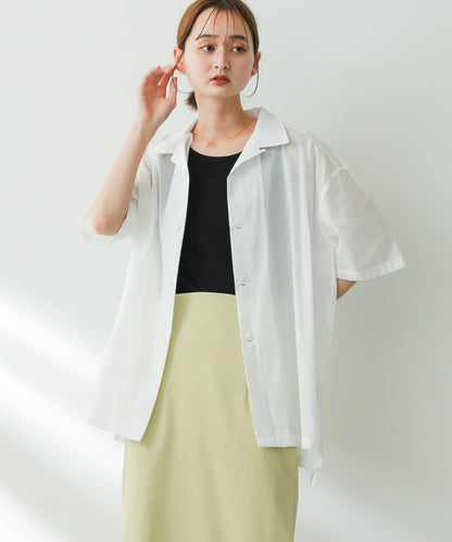 透視香檳色開領襯衫