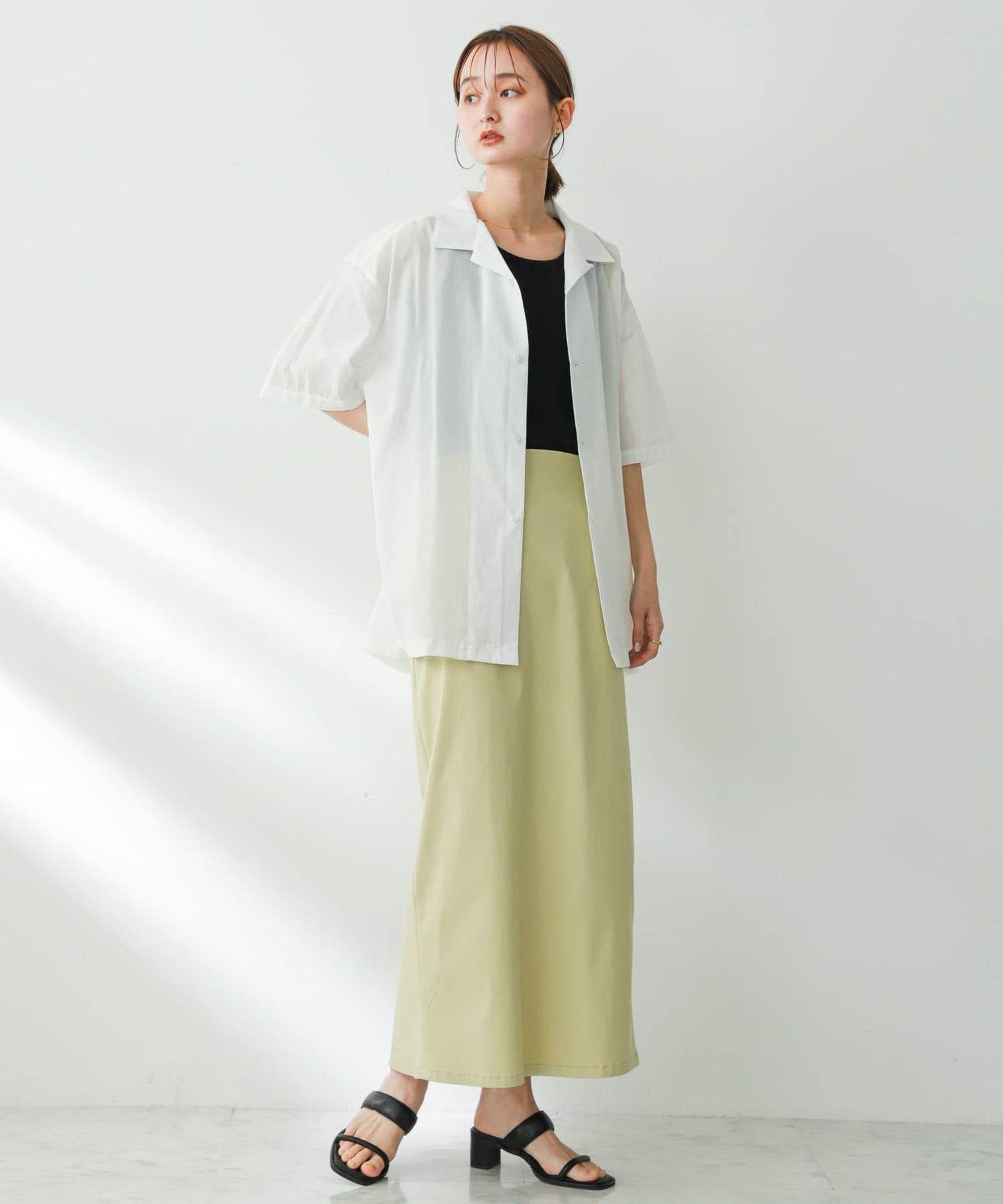 透視香檳色開領襯衫