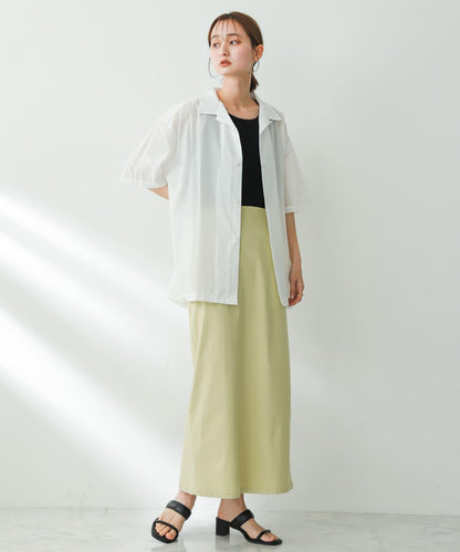 透視香檳色開領襯衫