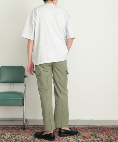 科技感中縫壓褶工裝休閒褲