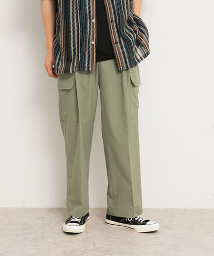 科技感中縫壓褶工裝休閒褲