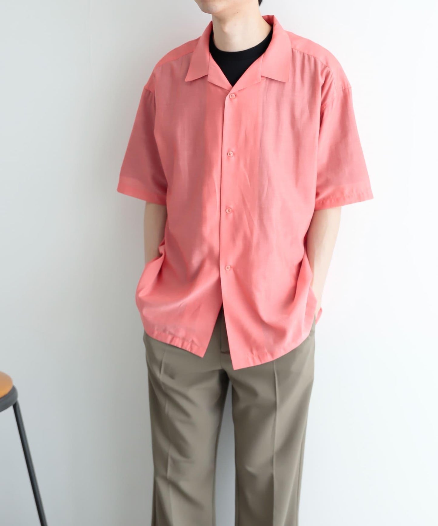 透視香檳色開領襯衫